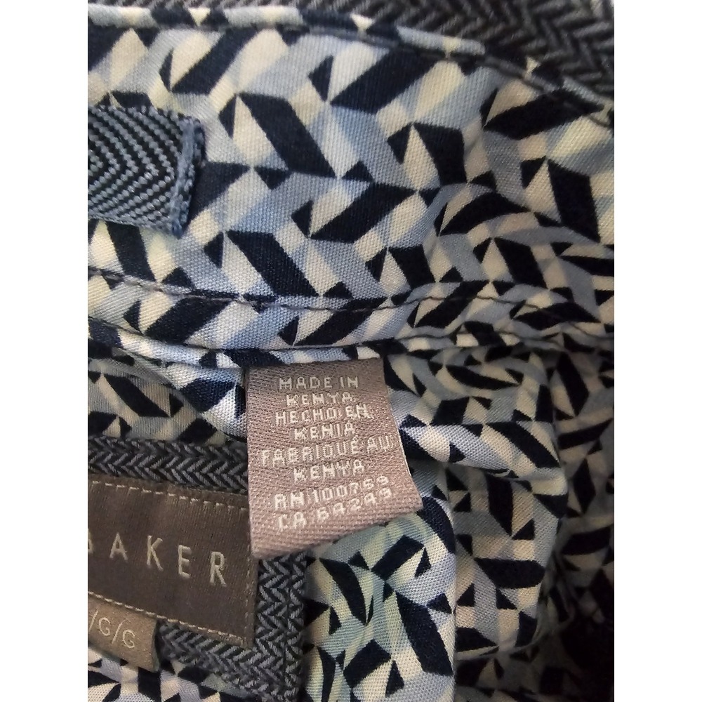 Ted Baker London Mens L Blue Herringbone Shirt 100% Cotton Button Up 1072429 - Picture 10 of 12